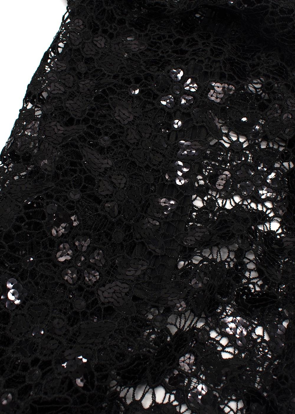 The New Arrivals Black Lace Embroidered Off the Shoulder Maxi Dress