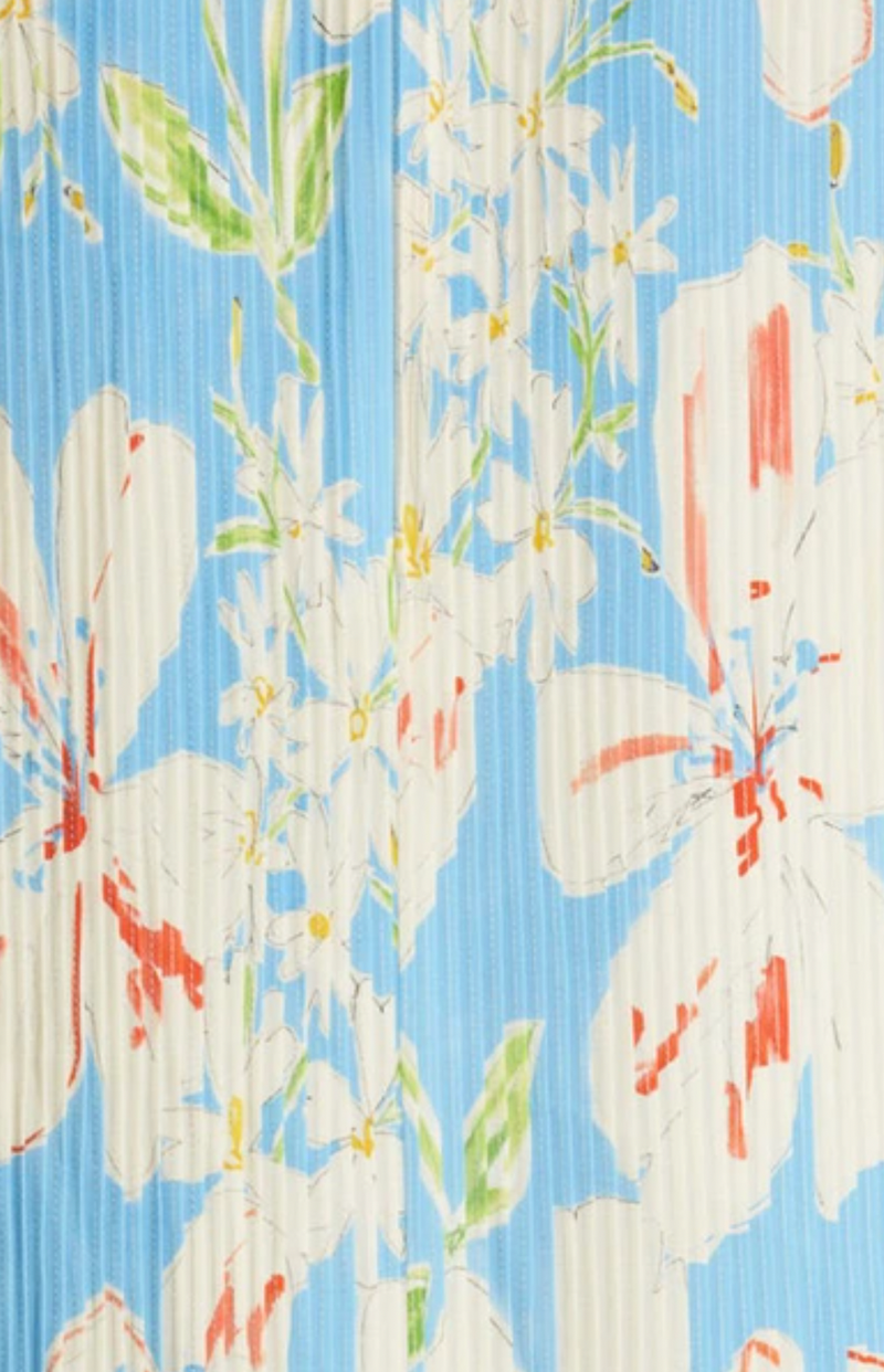 Loro Piana Blue Ailea Floral Silk Maxi Dress