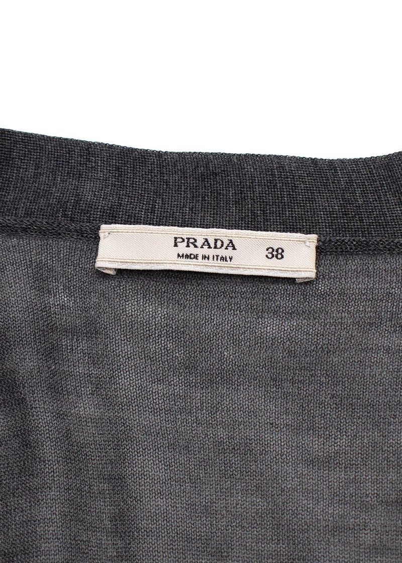 Prada Grey Super Fine Knit Cardigan