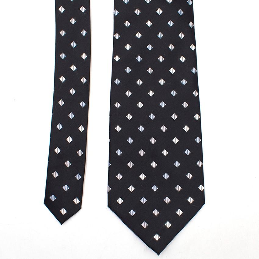 Milan Collection Black Silk Polka Dot Tie