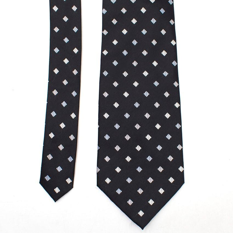 Milan Collection Black Silk Polka Dot Tie