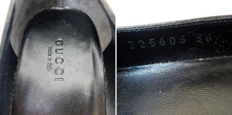 Gucci Black Riddle Leather Platform Heels