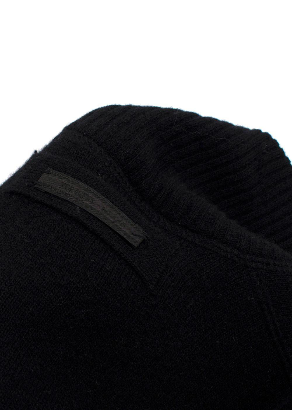 Prada Black Wool and Cashmere Blend  Zip Up  Jacket