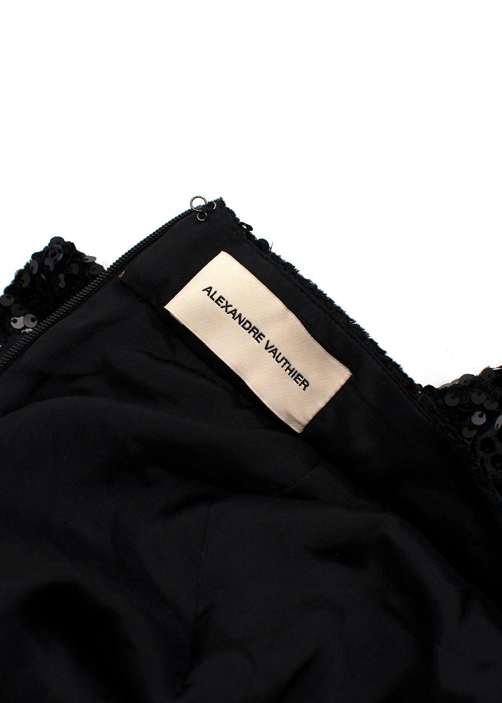 Black Sequinned Peplum Mini Skirt