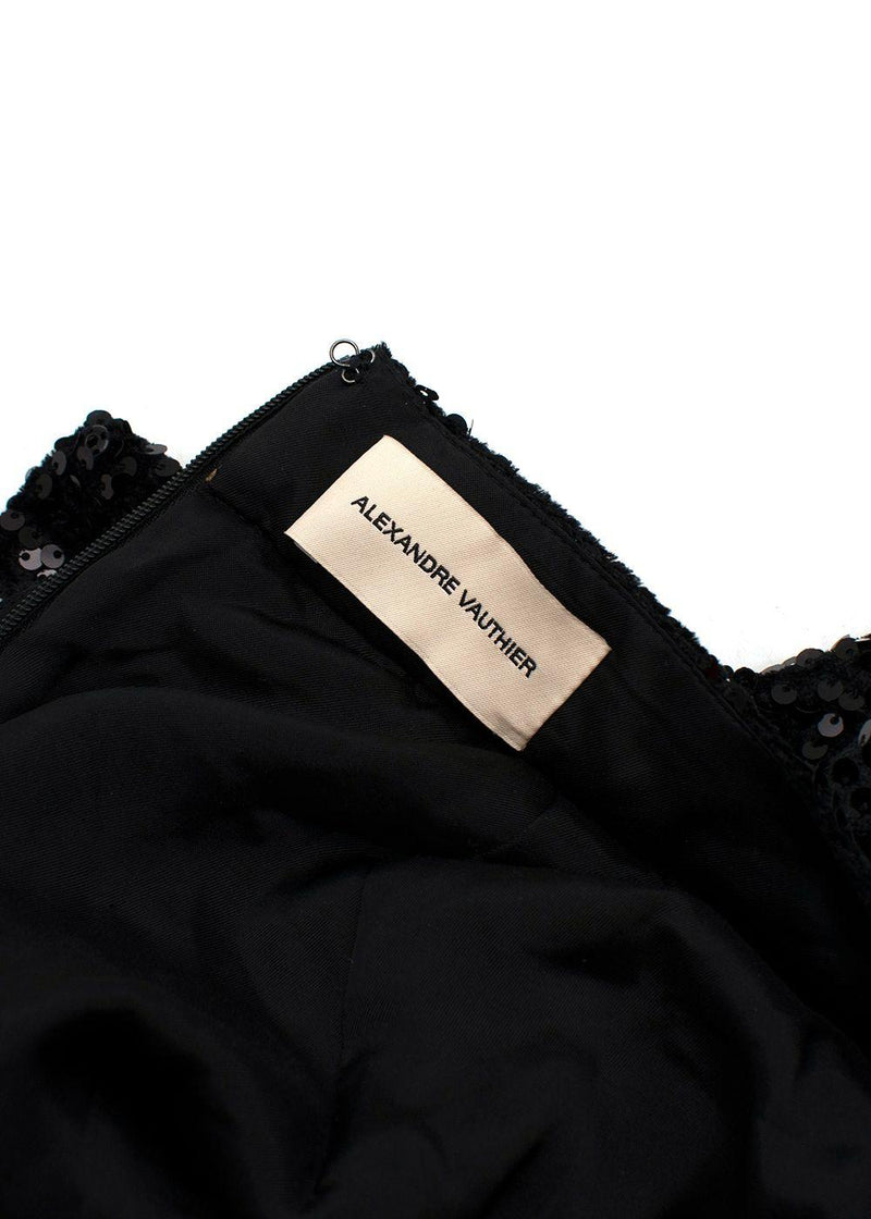 Black Sequinned Peplum Mini Skirt
