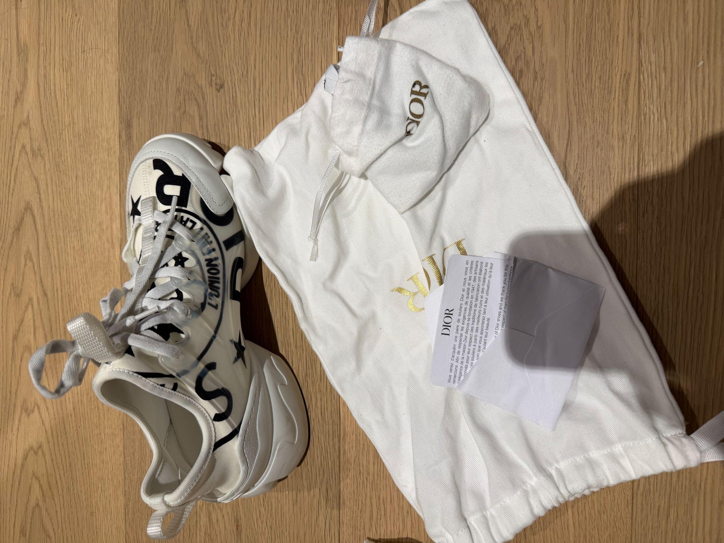 Dior Neoprene White Rubber D-Connect Sneakers