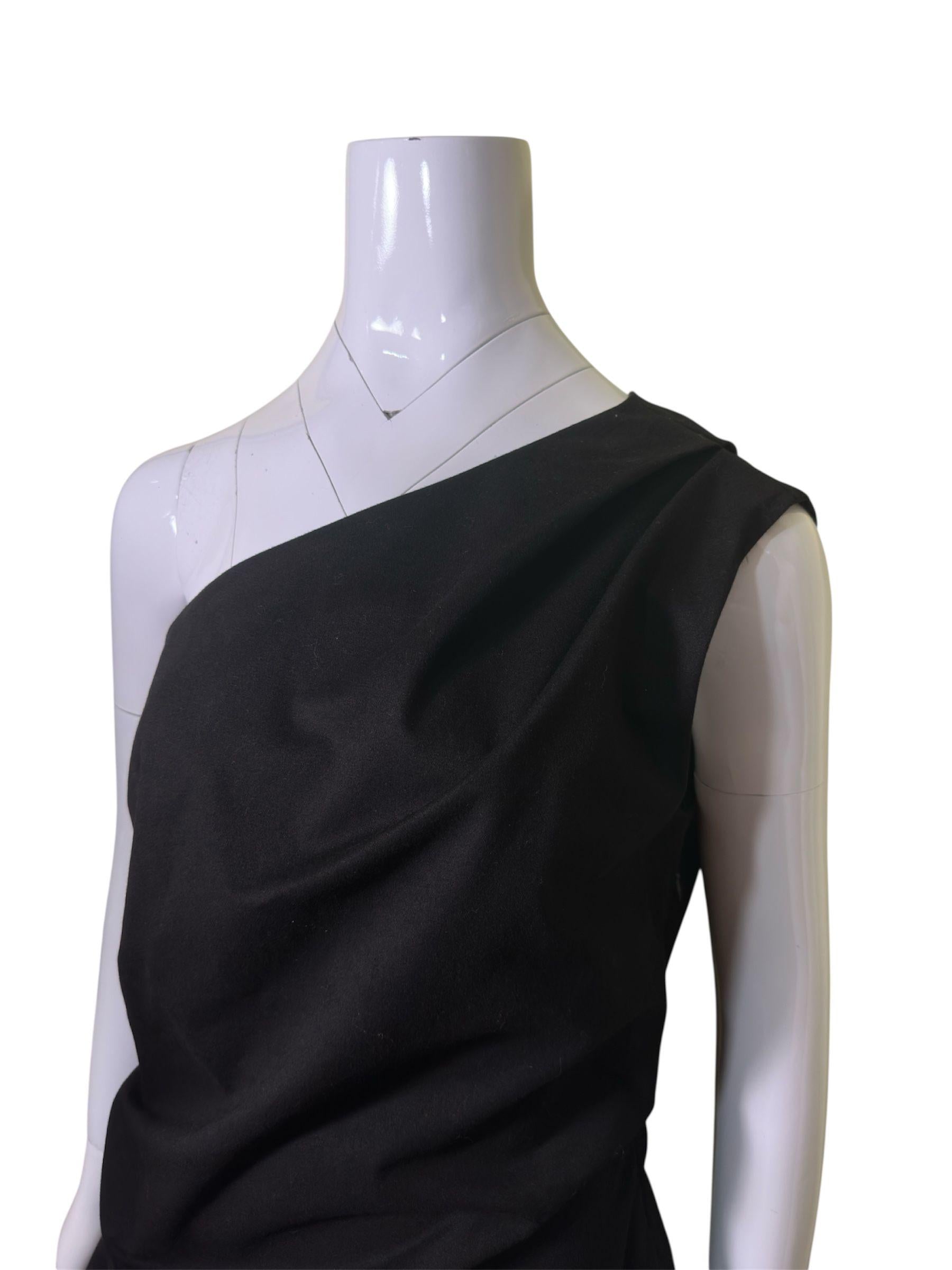 Rohe Black Wool Blend One Shoulder Top