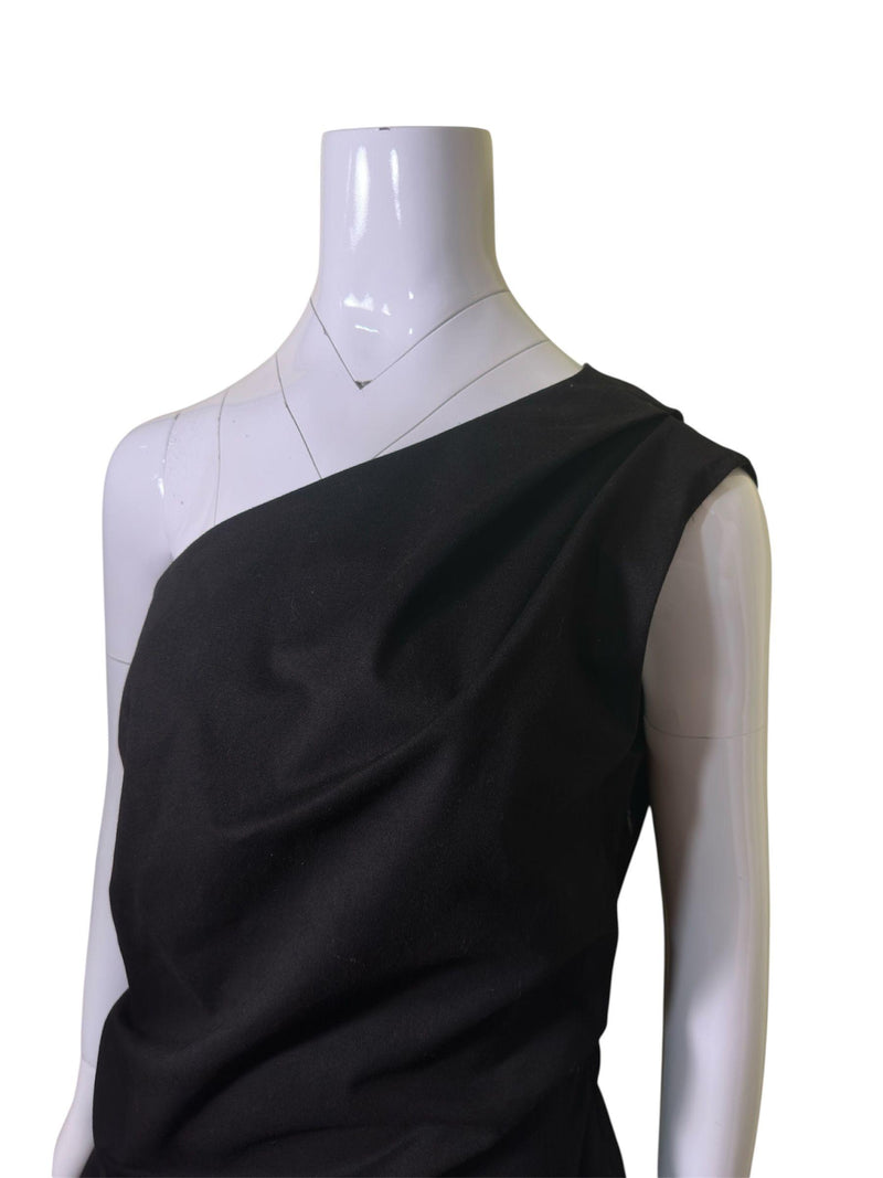 Rohe Black Wool Blend One Shoulder Top