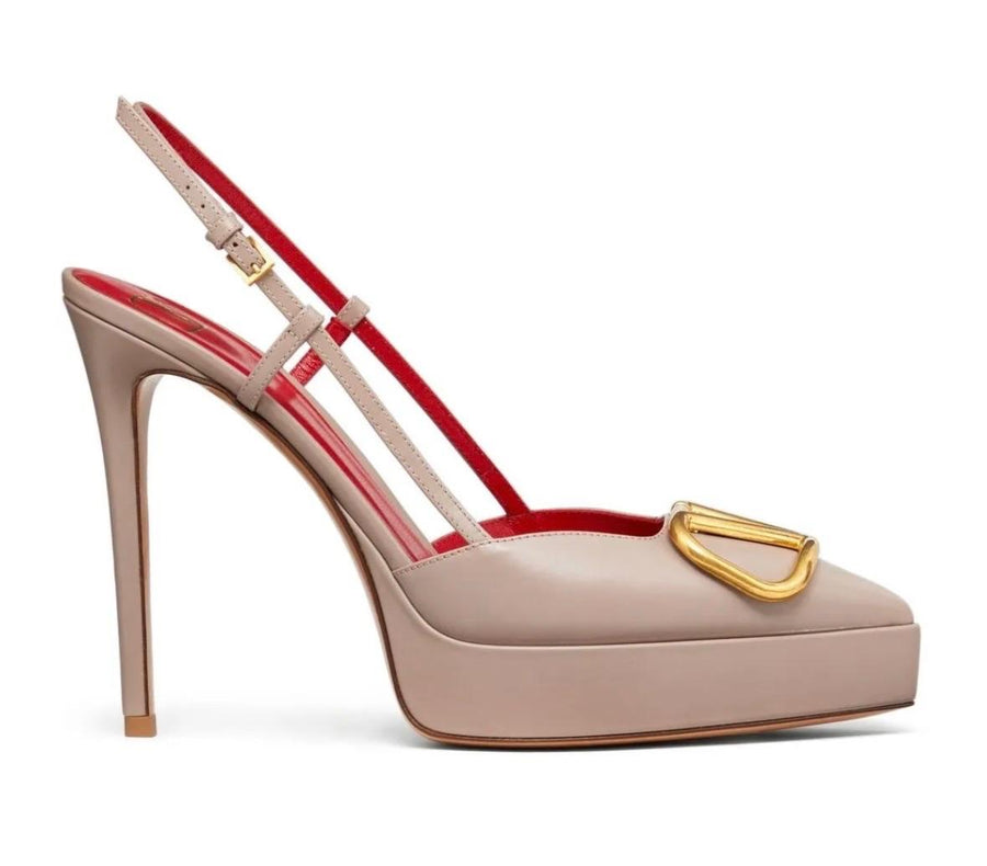 Valentino Nude Slingback Sandals