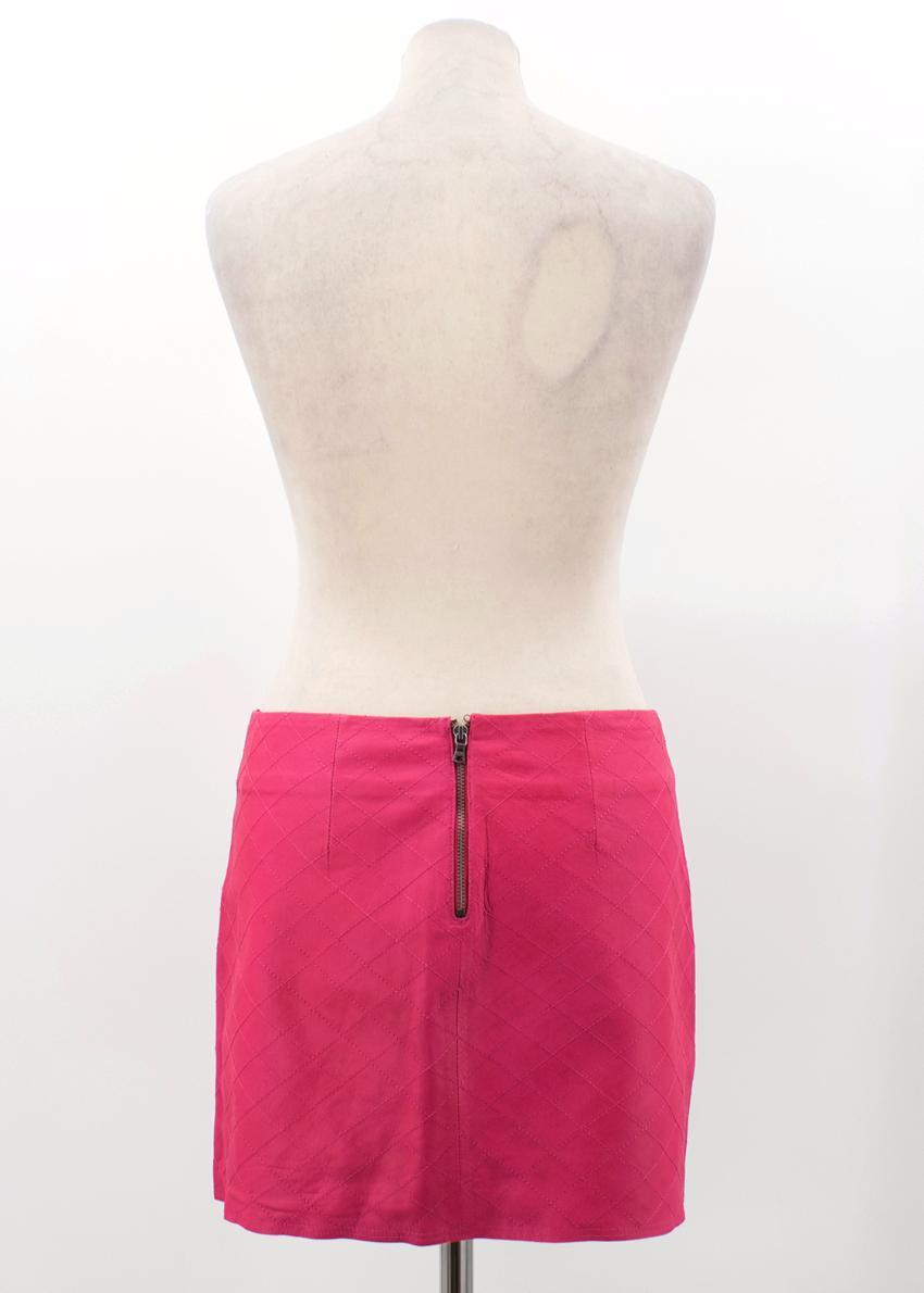 Alice and Olivia Pink Leather Mini Skirt