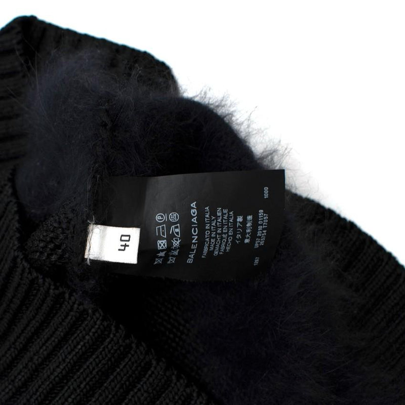 Balenciaga Black Angora Blend Knit Vest