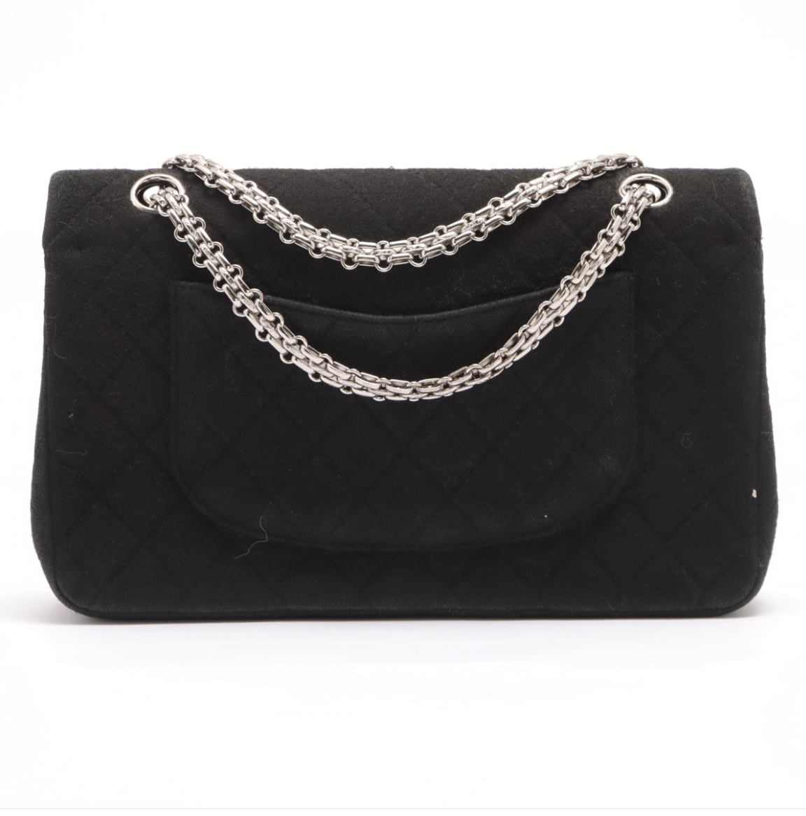 Chanel Timeless Quilted Black Fabric Bag