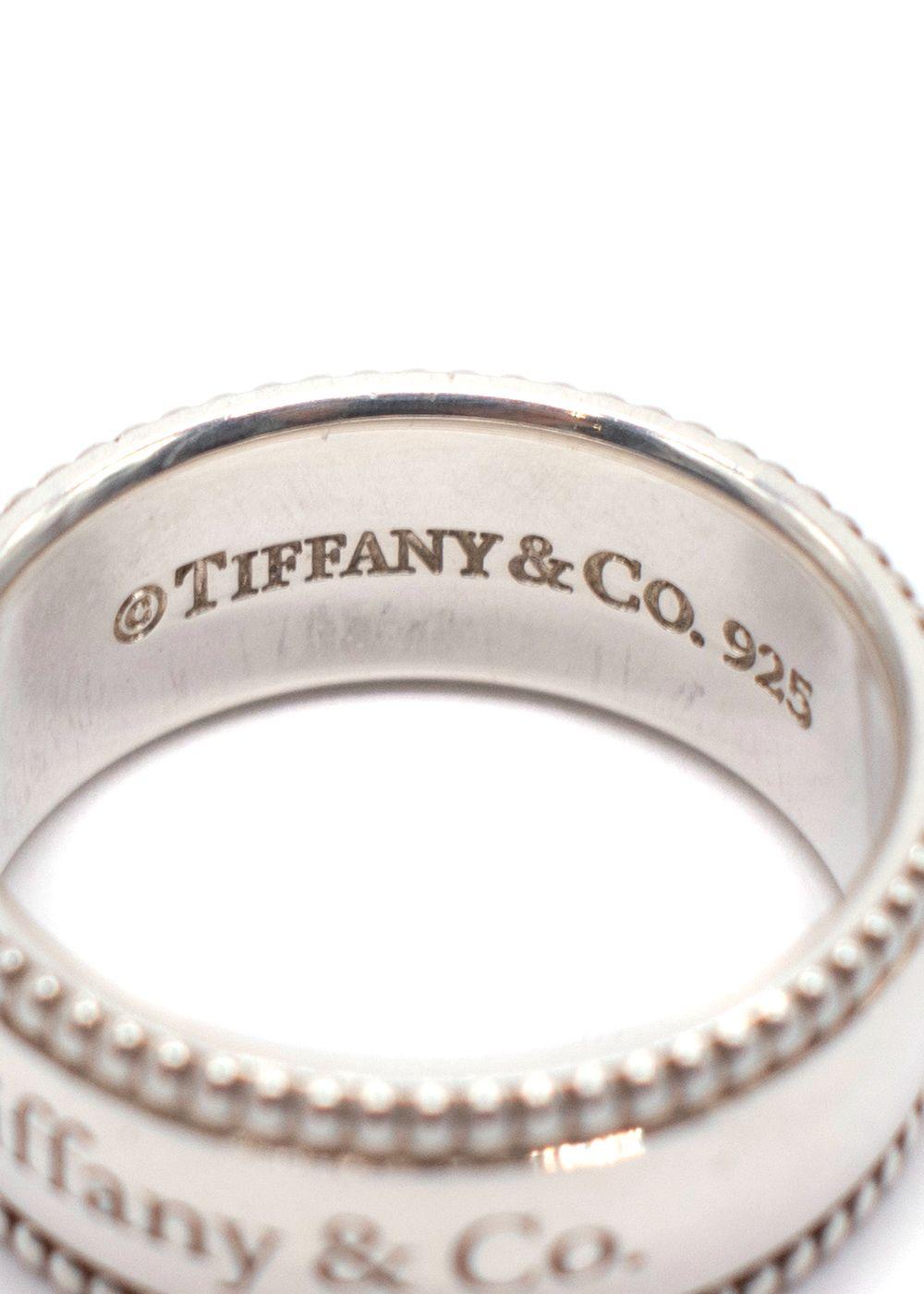 Tiffany & Co Sterling Silver Milgrain Band Ring