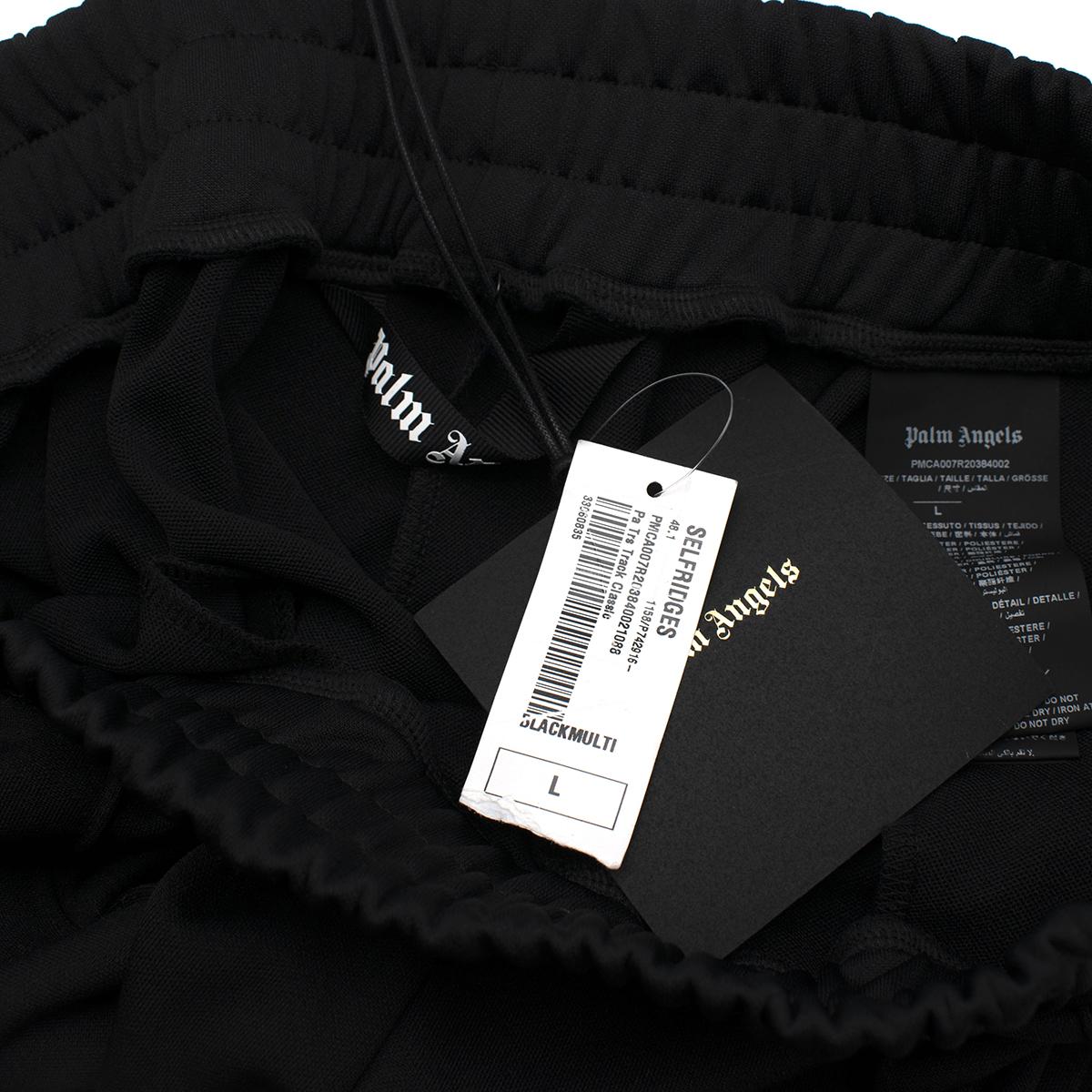 Palm Angels Black Rainbow Side Straps Track Pants