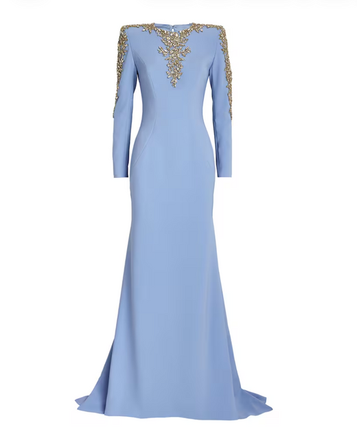 Jenny Packham Crepe Embellished Sabi Gown