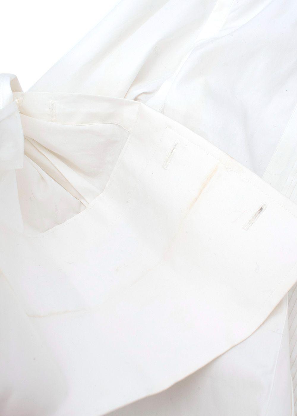 Tom Ford White Cotton Pleated Tuxedo Shirt