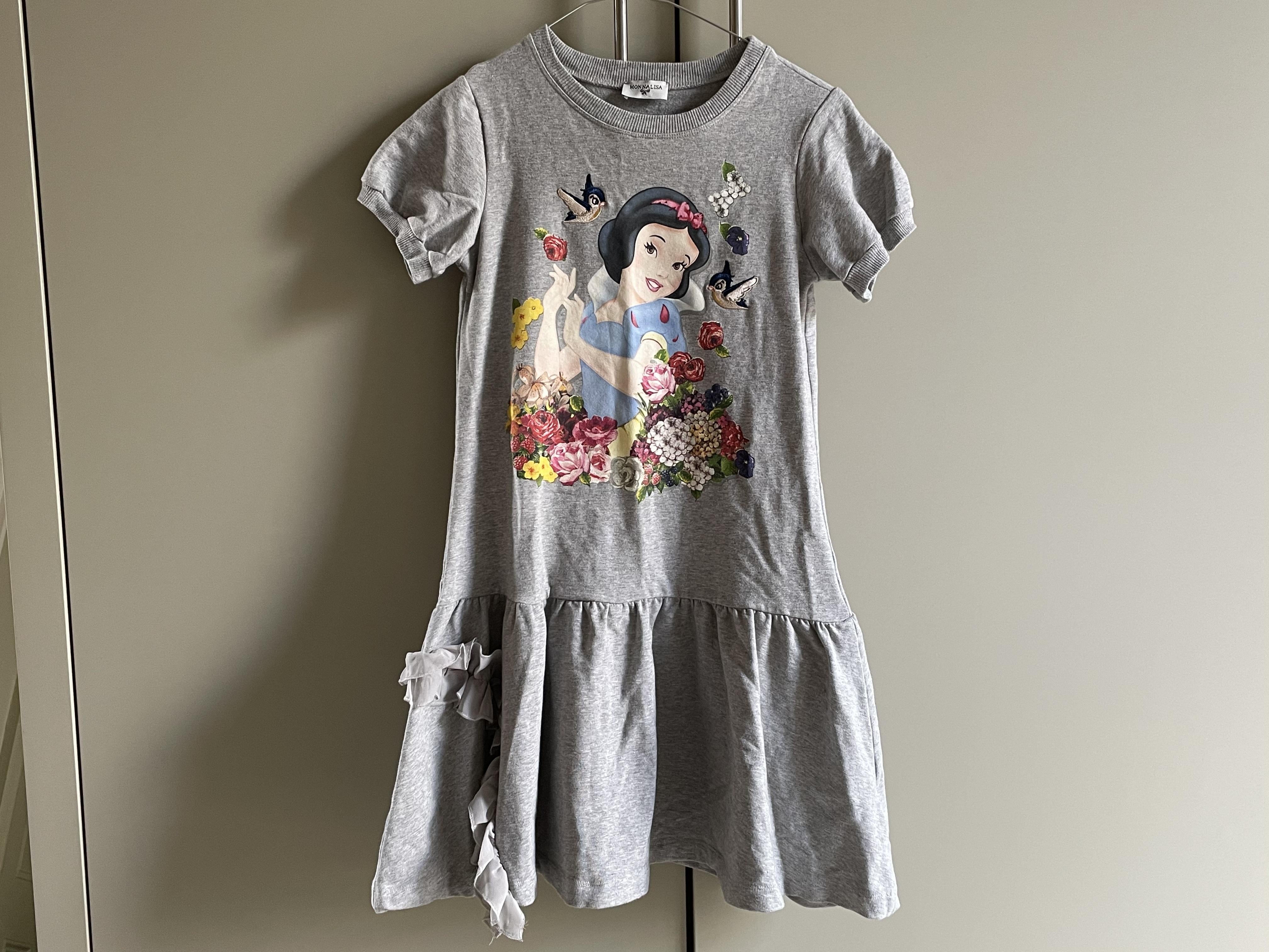 Monnalisa Grey Snow White Jersey Dress
