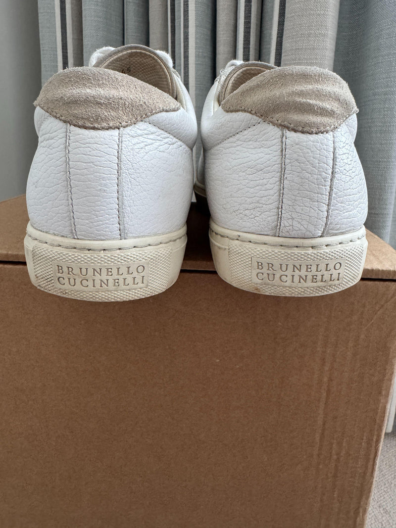 Brunello Cucinelli White Calfskin Trainers