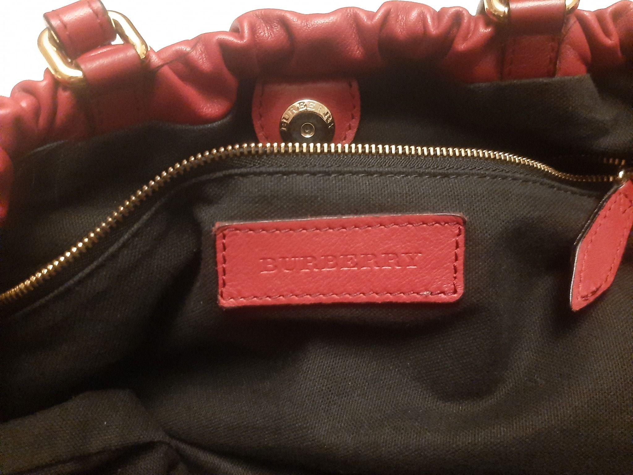 Red Leather/House Check Big Crush Bag