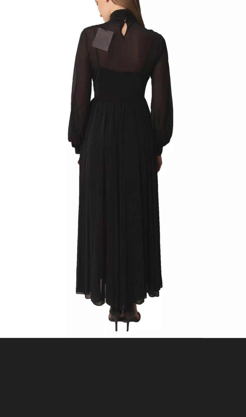 Diane Von Furstenberg Black Crepe Chiffon Dress