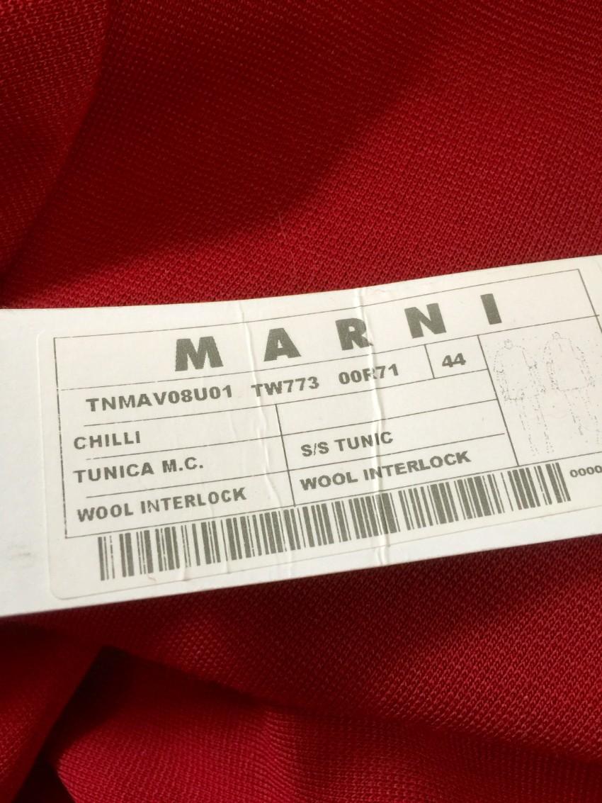 Marni Chilli Red Wool Blend Tunic Dress