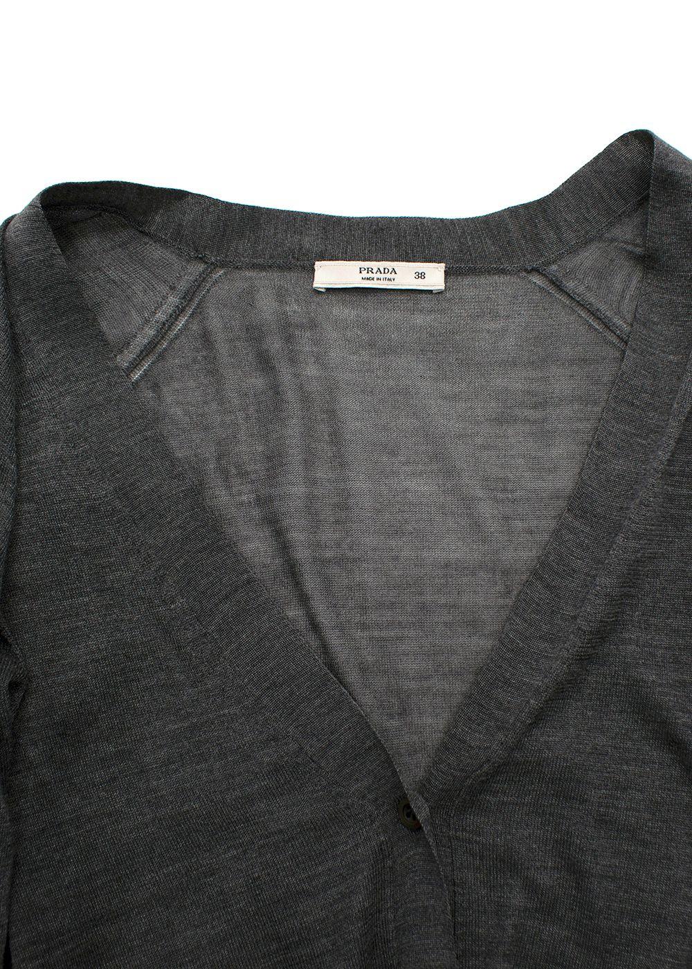 Prada Grey Super Fine Knit Cardigan