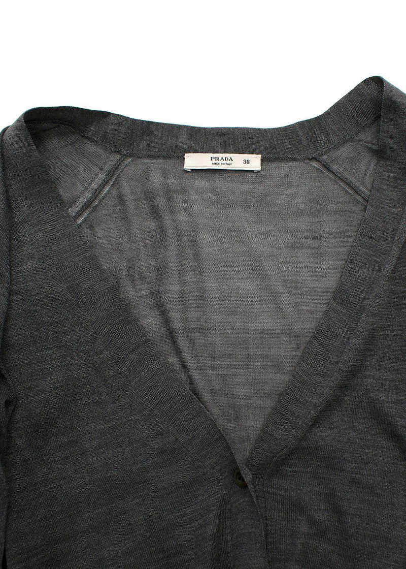 Prada Grey Super Fine Knit Cardigan