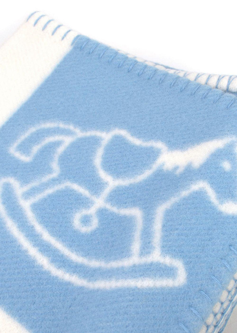 Hermes Blue Wool and Cashmere Adada Avalon Baby Blanket