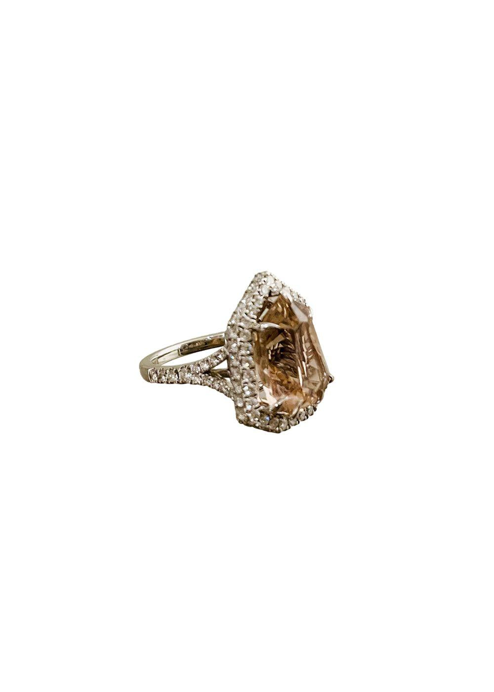 platinum, diamond & tourmaline cocktail ring K 1/2