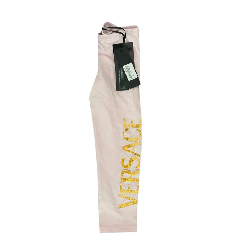 Versace Kids 24M Pink Logo Leggings