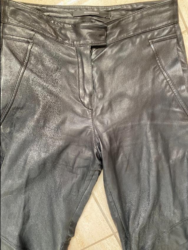 Givenchy Black Leather Biker Pants