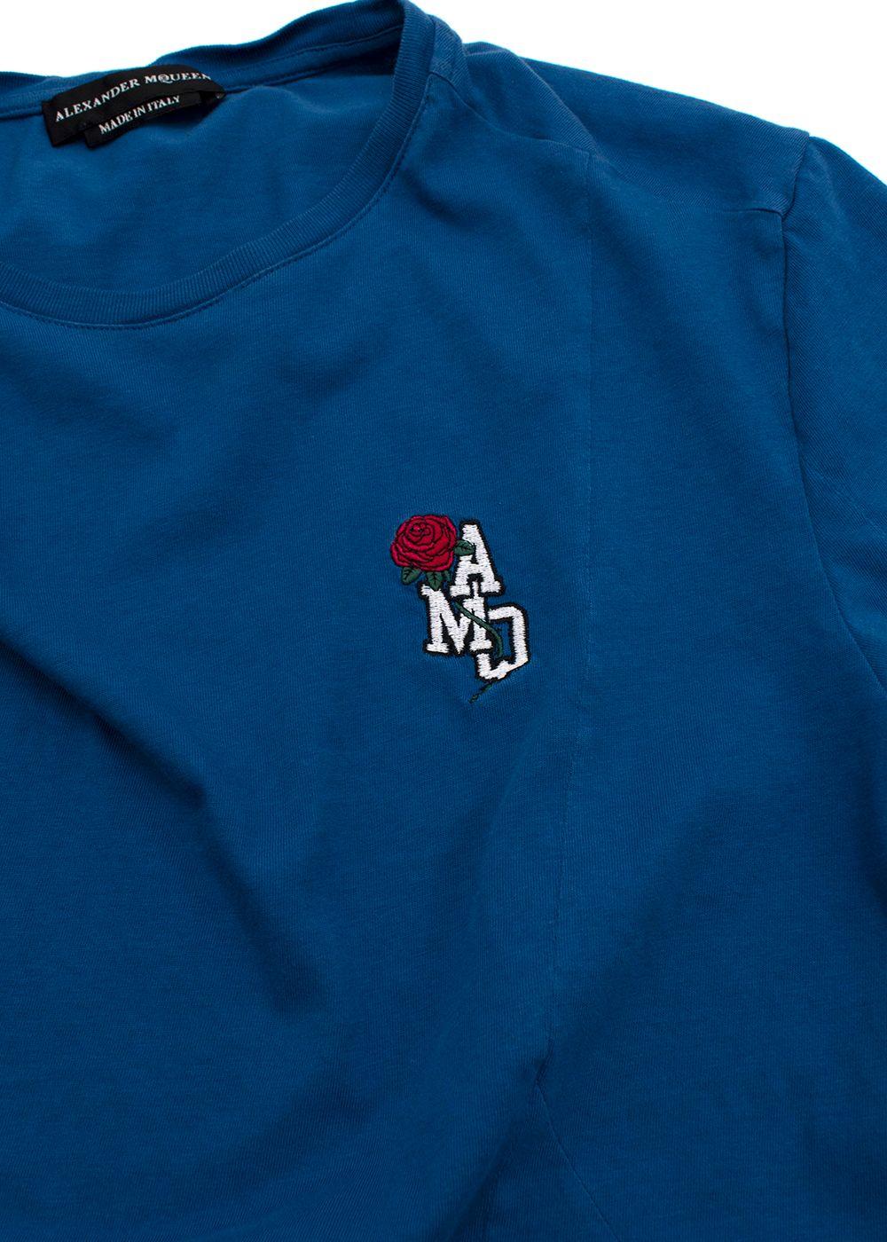 Blue Embroidered Logo T-shirt
