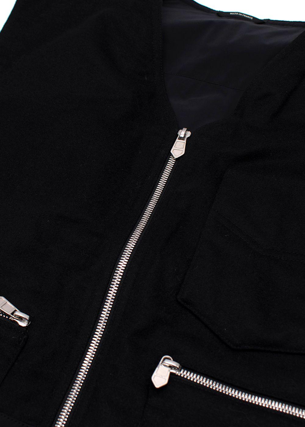 Hermès Black Zip Up Cashmere Gilet