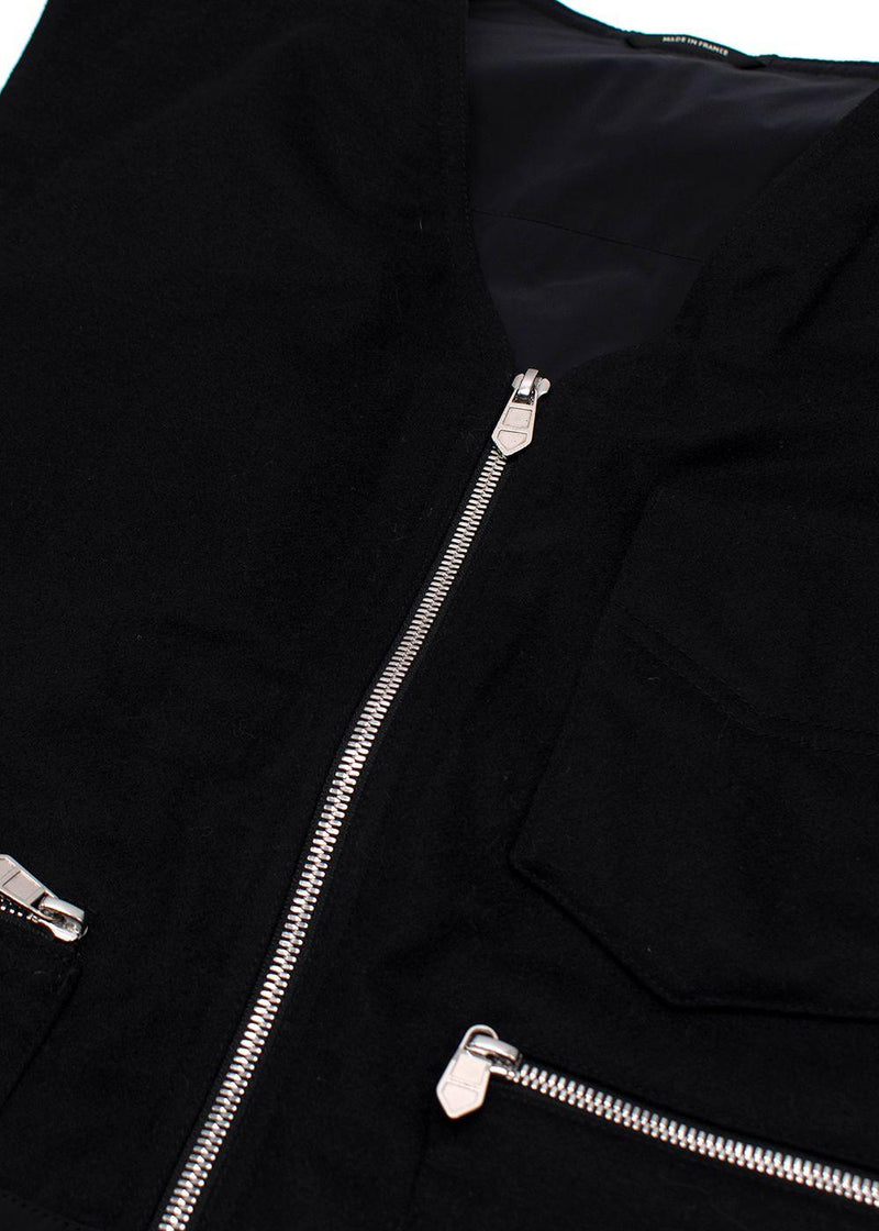 Hermès Black Zip Up Cashmere Gilet