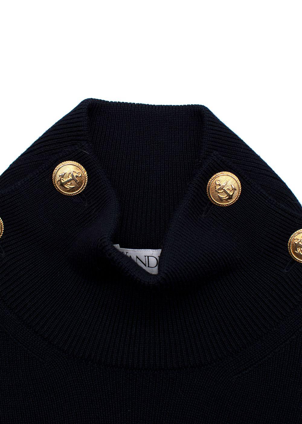 JW Anderson Navy Striped Merino Wool Turtleneck Jumper
