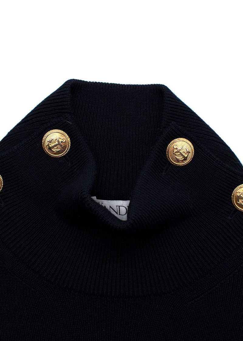 JW Anderson Navy Striped Merino Wool Turtleneck Jumper