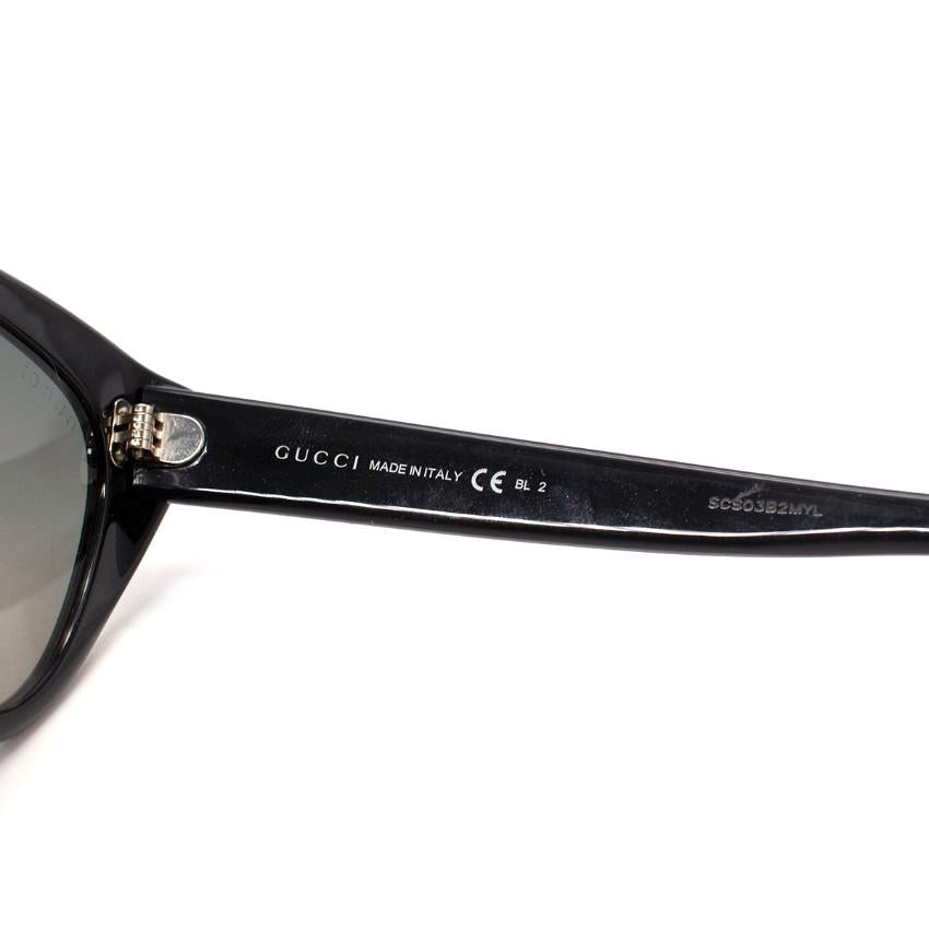 Gucci Black Cat Eye Mother of Pearl Embellished Sunglasses