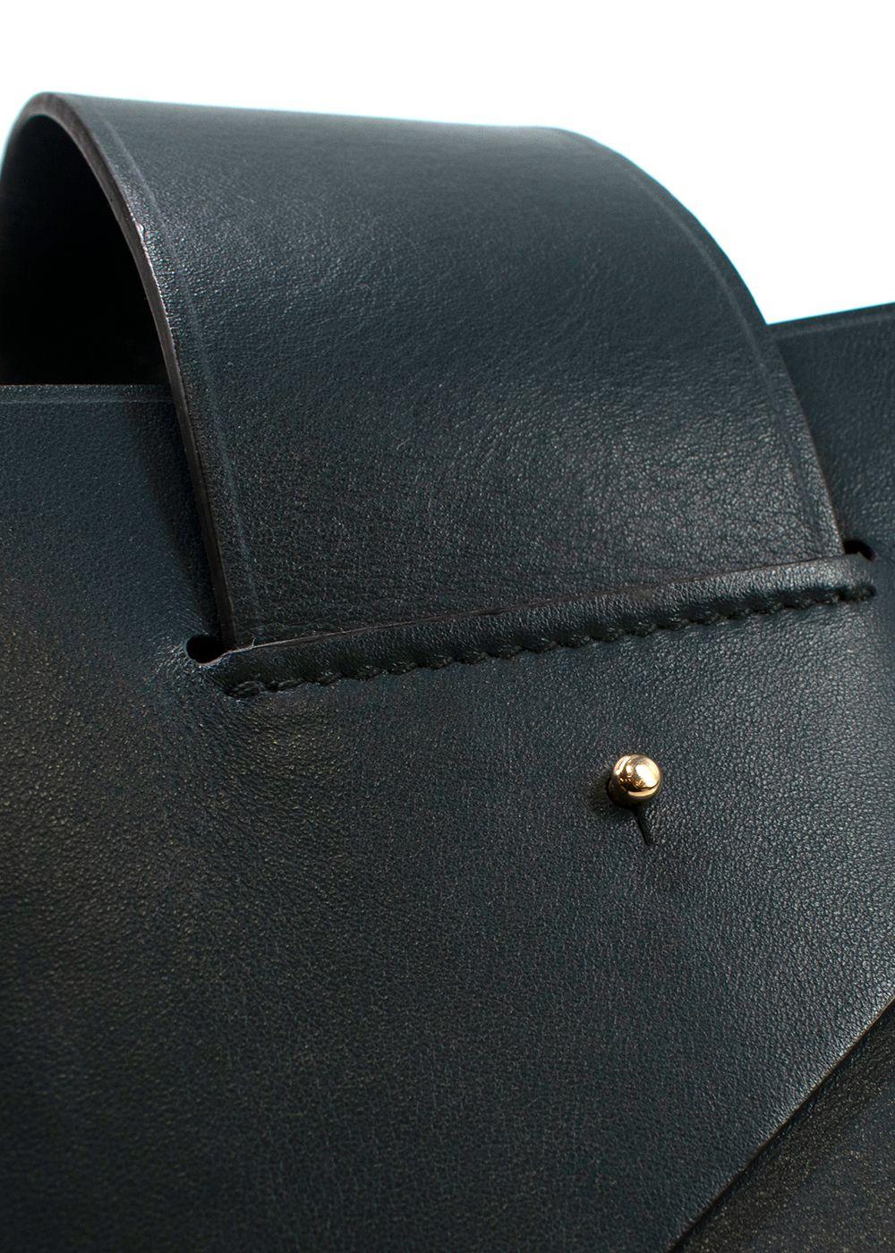 Carolina Santo Domingo Dark Green Leather Shoulder Bag