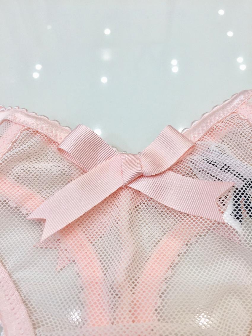 Chantal Thomass Rose Pink Bow Thong