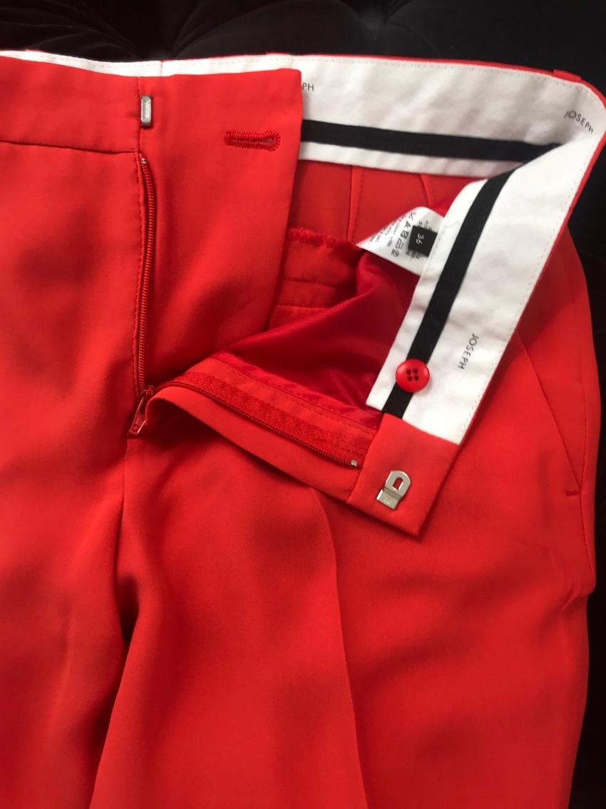 Joseph red silk trousers