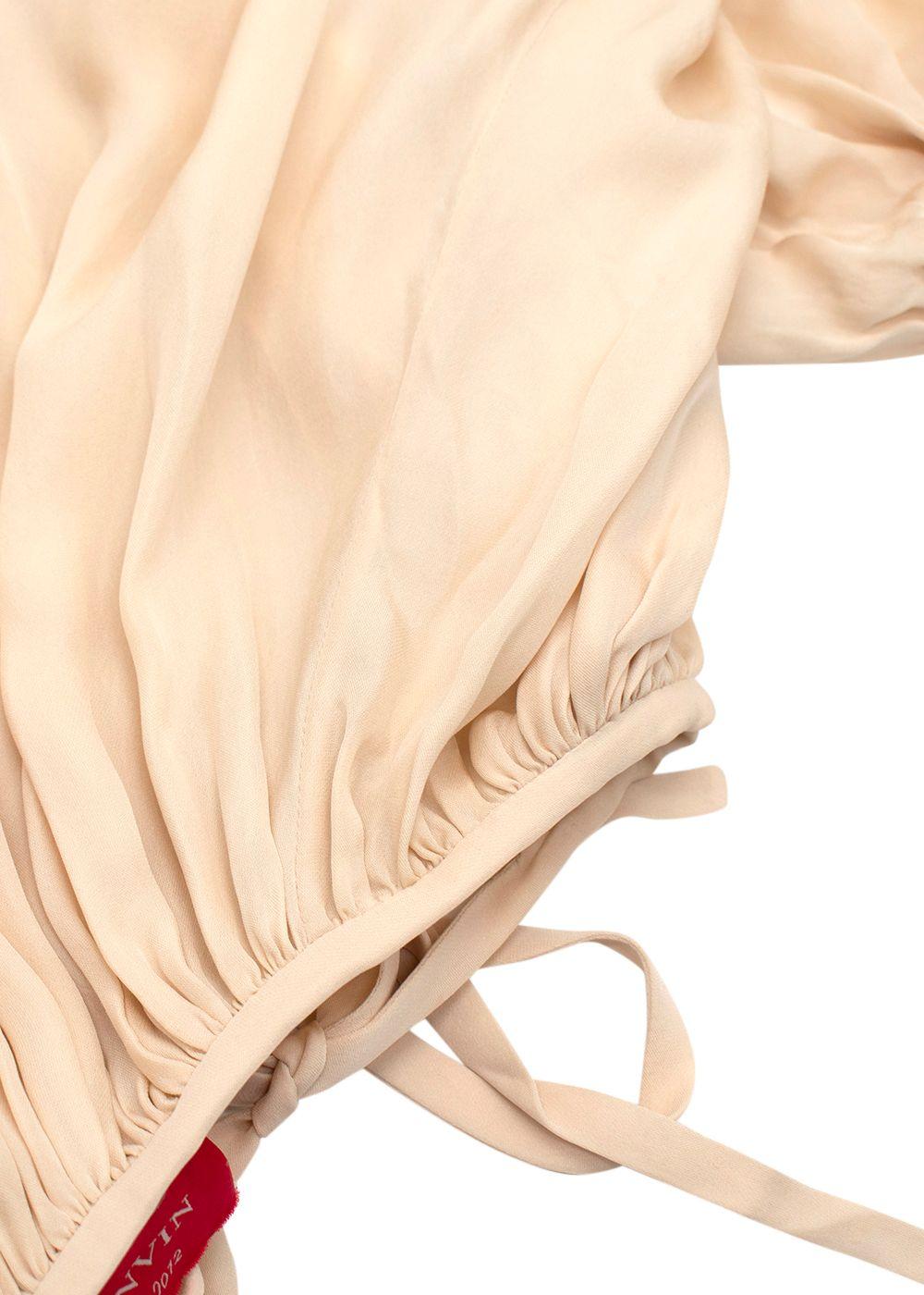 Lanvin Nude Drawstring Silk Blouse