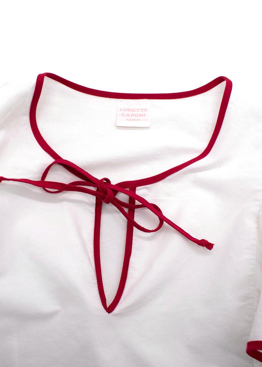 Loretta Caponi Embroidered Cotton Dress