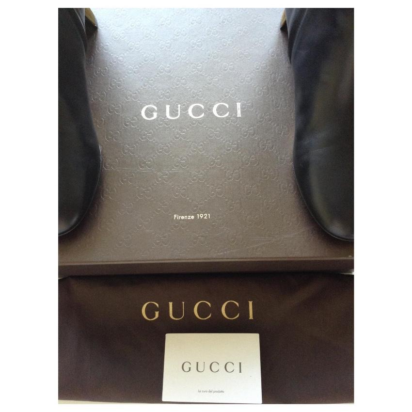 Gucci Black Leather Arielle Ankle Boots
