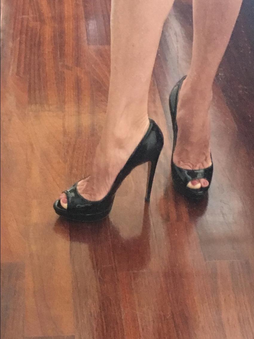 Prada Black Patent Leather Peep-Toe Pumps