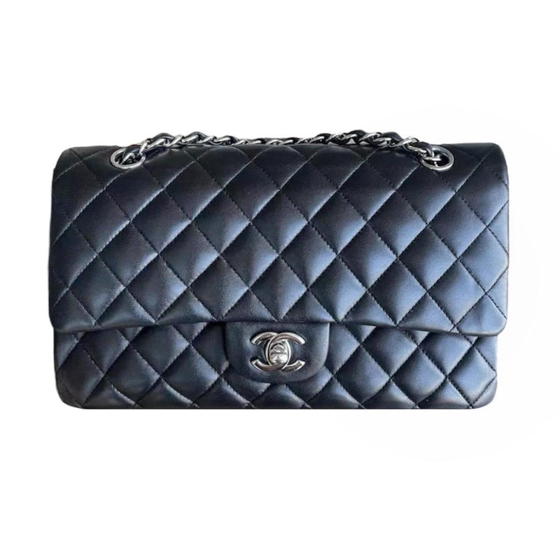 Chanel Black Lambskin Medium Double Flap Bag