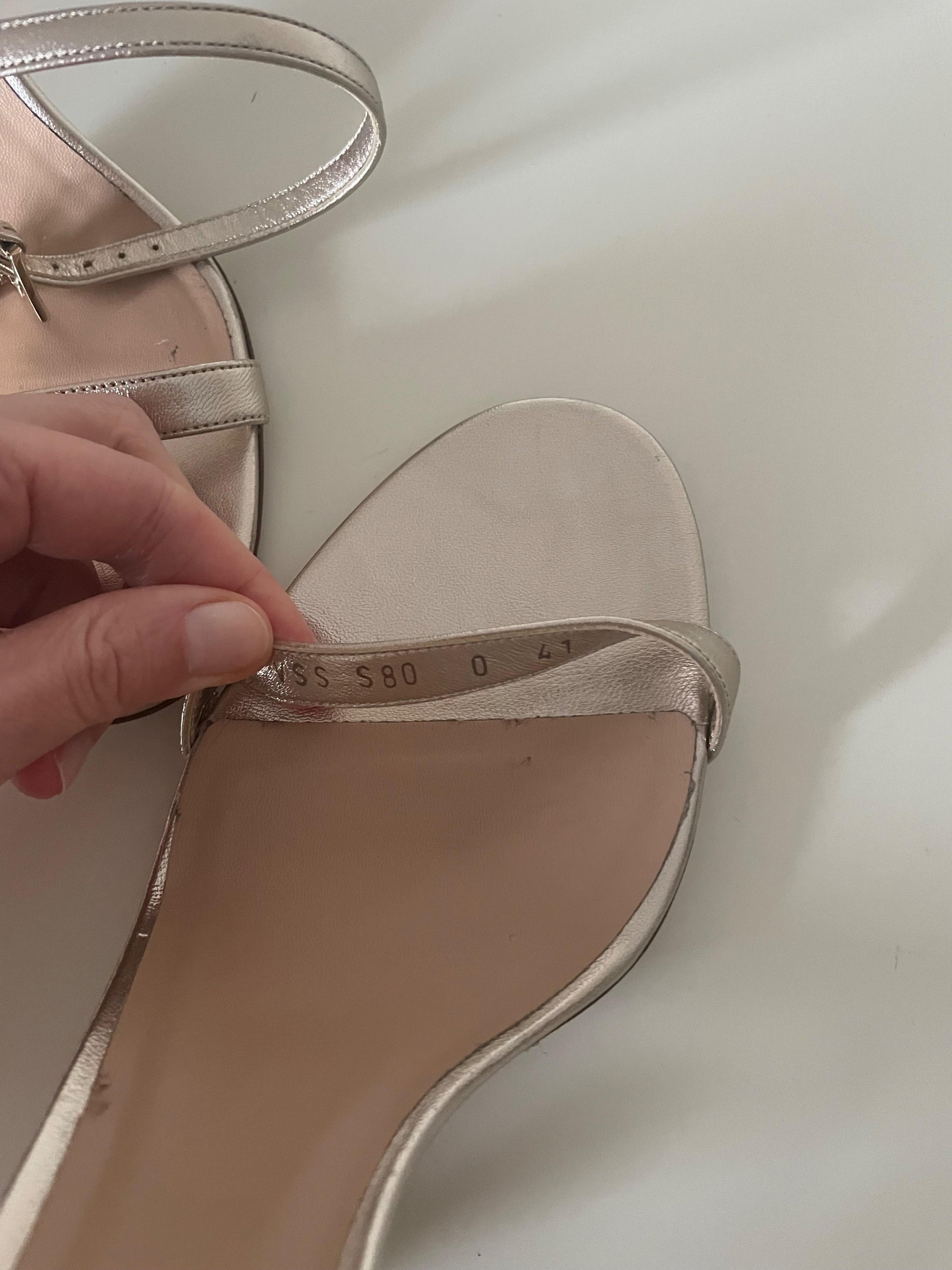 Valentino Champagne Gold Strappy Leather Heels