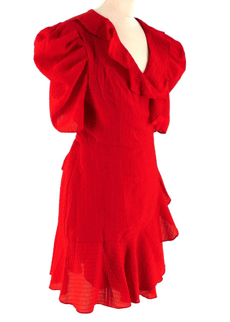 C/MEO Collective Red Advance Ruffle Wrap Dress