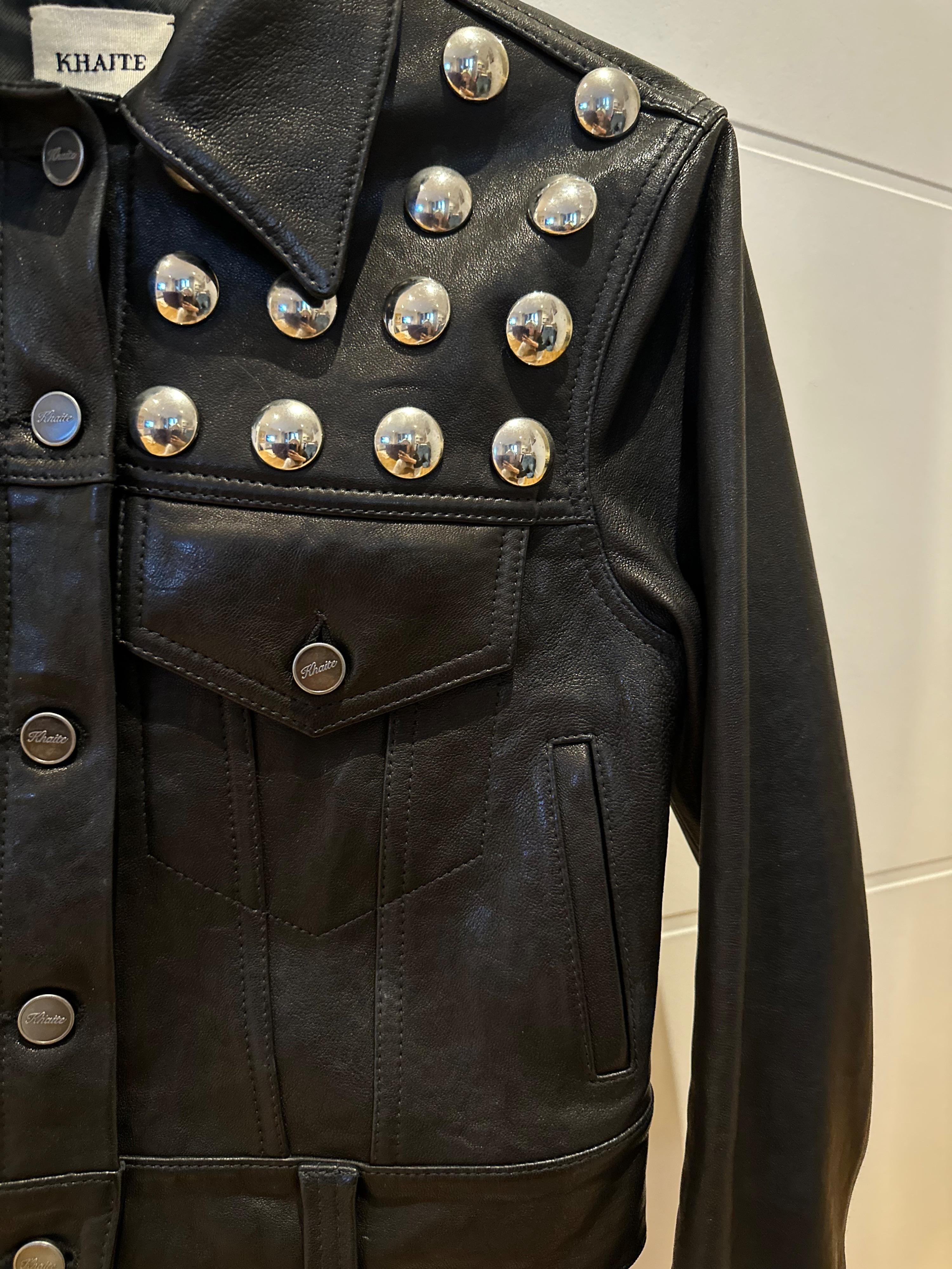 Khaite Black Rizzo Studded Leather Jacket