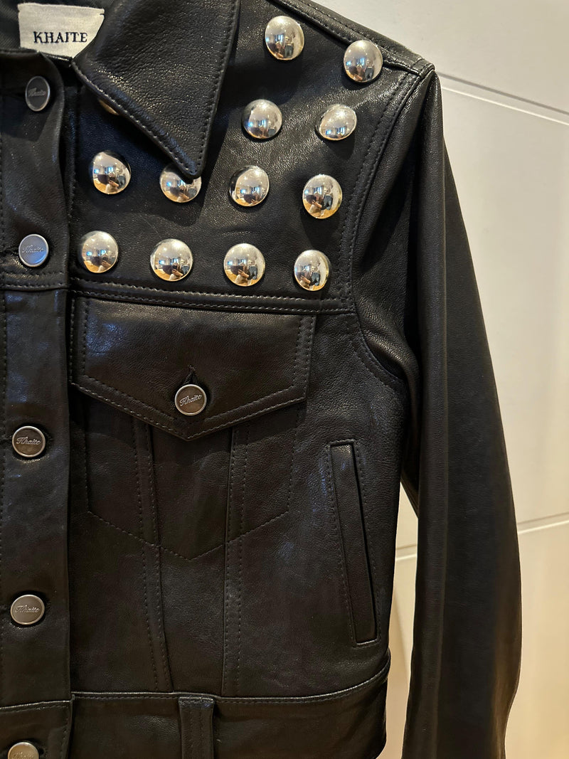 Khaite Black Rizzo Studded Leather Jacket