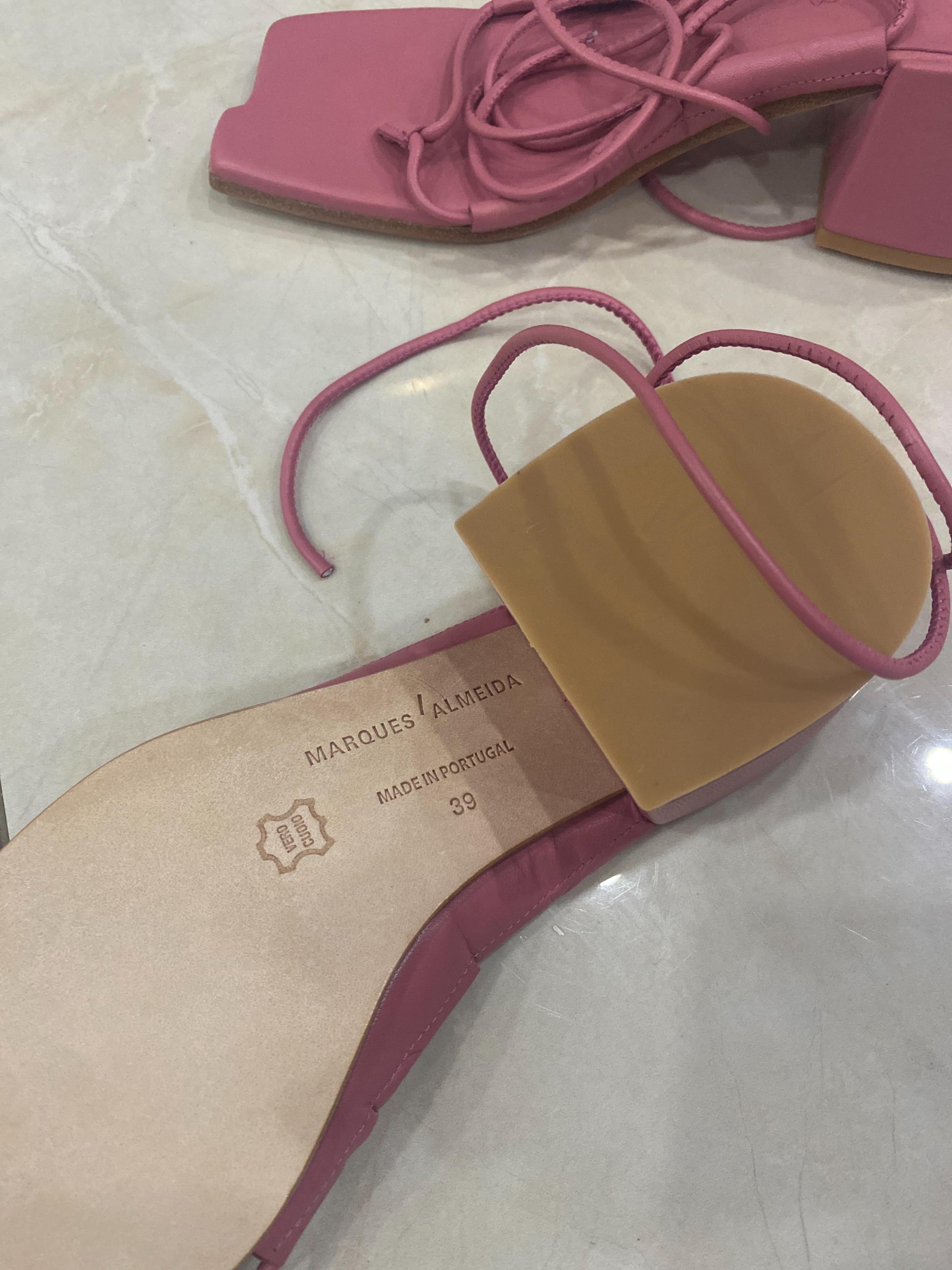 Pink Strappy 60 Leather Sandals